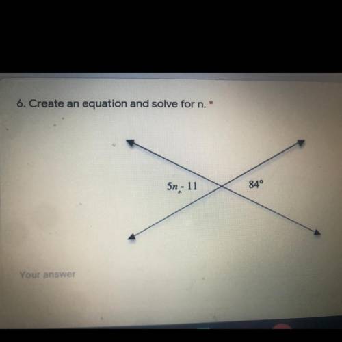 Create an equation and solve for n.