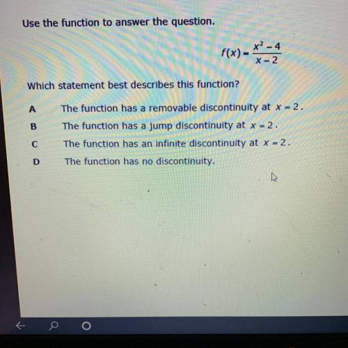 Use the function to answer the question.
Which statement best describes this function?