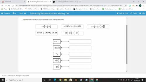 Match the subtraction expressions to their correct answers.