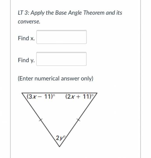 Please help if you know how to do the base angle theorem I could really use some help