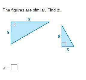 The figures are similar. Find x.