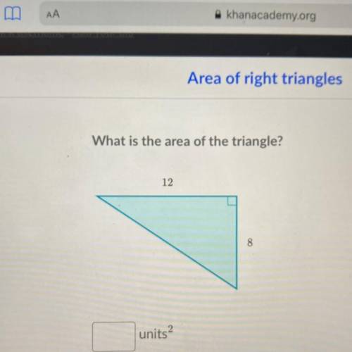 What is the area of the triangle?
12
units2