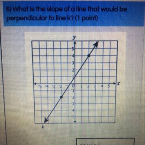 Help a girl out What is the slope of a line that would be perpendicular to line k?