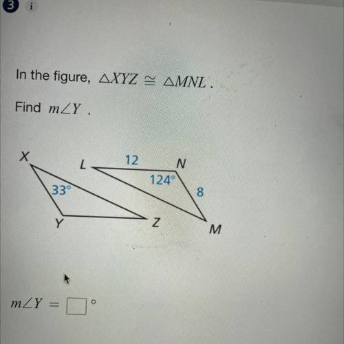 In the figure, XYZ=MNL
Find m