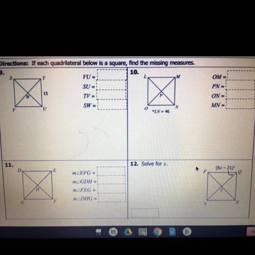 pics If Each Quadrilateral Below Is A Square Find The Missing Measures questions and answers on subjects