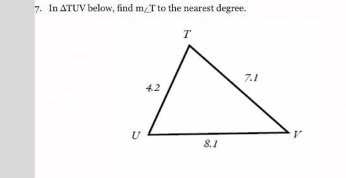 In TUV below, find m T to the nearest degree