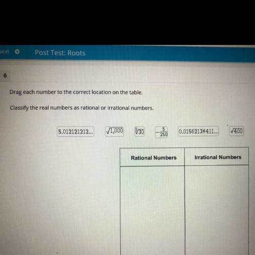 Classify the real numbers as rational or irritational numbers