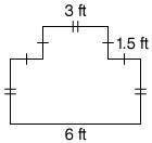 What is the total area of this composite figure? All angles are right angles.

36 ft 2
33.75 ft 2