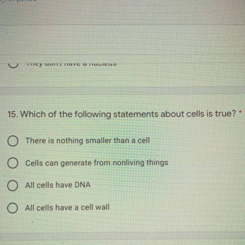 Which of the following statements about cells is true?