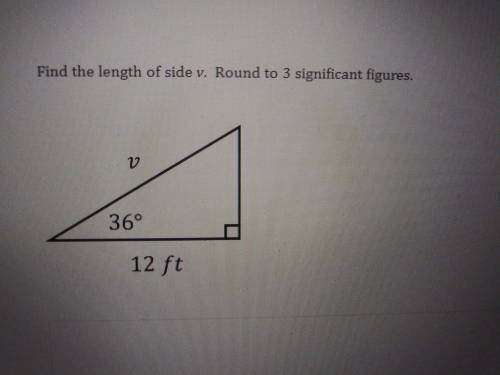 Find the length of side y. Round to 3 significant figures.

Find the length of side v. Round to 3
