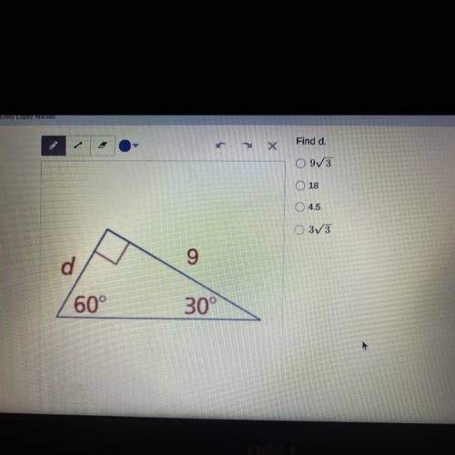 Find d.

(Please explain why it is the answer you picked, I’m having a hard time understanding, my