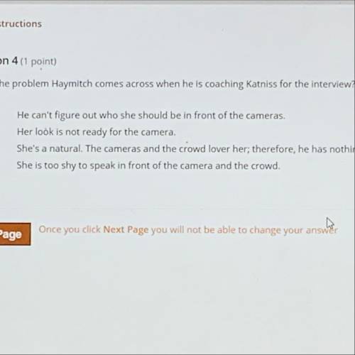 What is the problem Haymitch comes across when he is coaching Katniss for the interview? PLEASE HEL