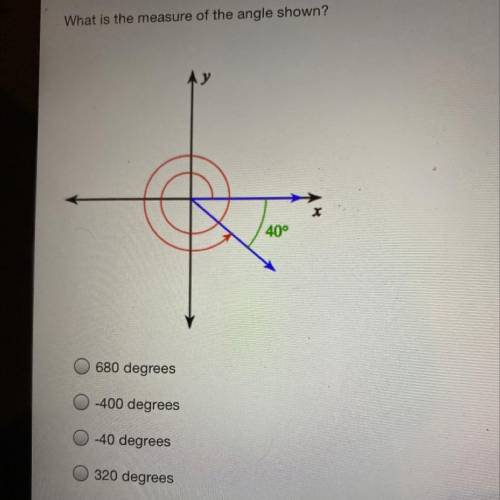 What is the measure of the angle shown?