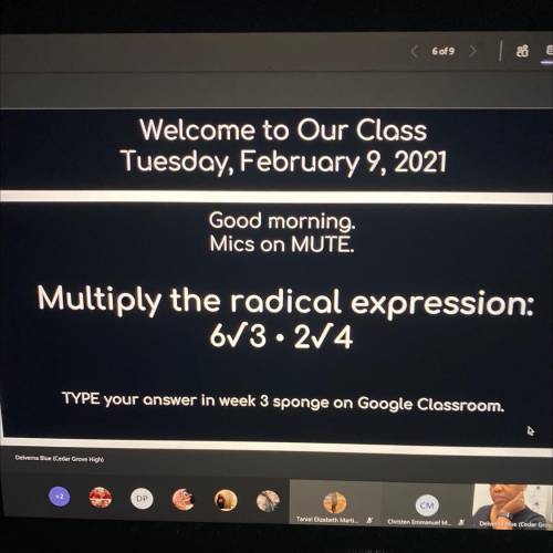 Multiply the radical expression:
6 3.2 4