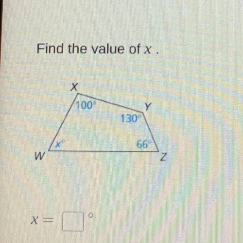 Find the value of x. 
how do i solve this??