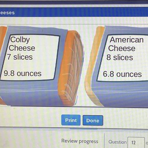 Which package of cheese has the heavier slices? How do you know?