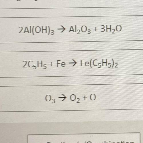 I NEED THE REACTION TYPES FOR THE FIRST AND LAST EQUATIONS