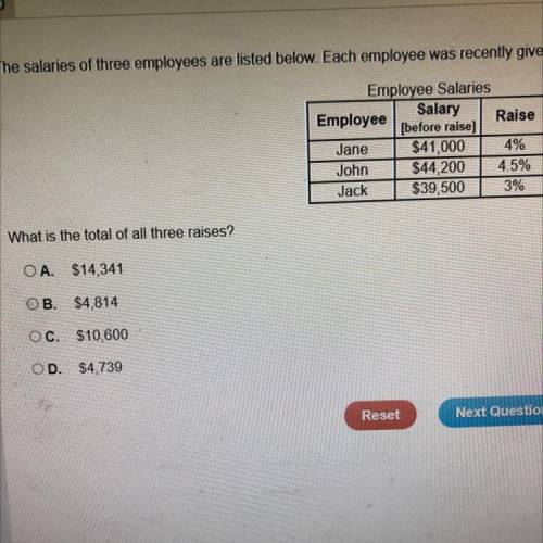 WHO EVER ANSWERS FIRST GETS BRANLIEST ANSWER!!!

The salaries of three employees are listed below.