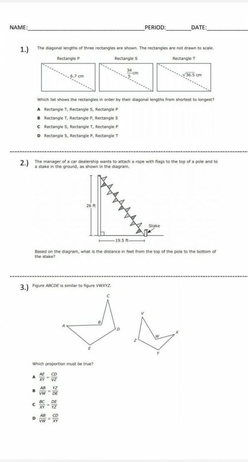 Could someone help me with any of these 3 problems​