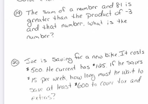 Please answer these 2 word problems for BRAINLIEST AND IF CORRECT I WILL GIVE EXTRA POINTS