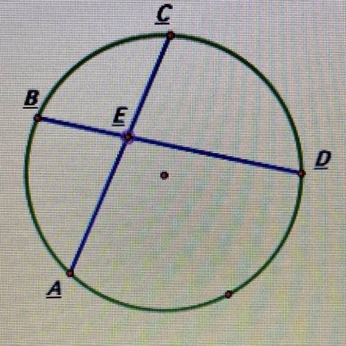 Arc AB is 57°
Arc CD is 75°
What is the measure of angle AEB?