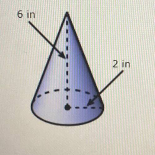 What is the volume of the cone in terms of TT?

A)
871 in
B)
1671 in
09
2470 in
D)
3270 in