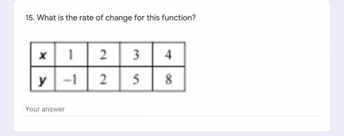PLEASEEE HURRY

What is the rate of change? 
Equation that describes function? 
Linear or non line