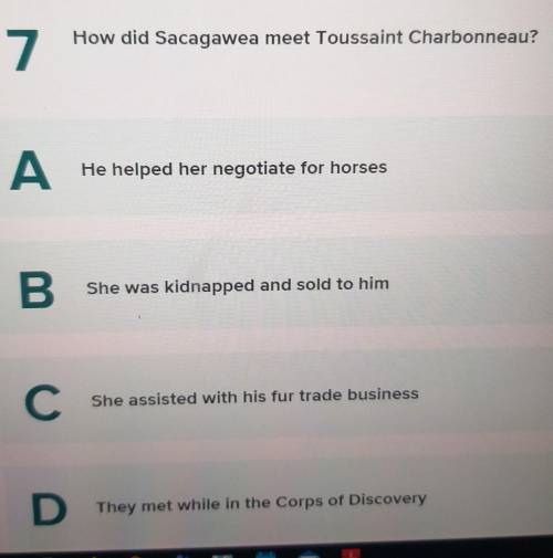 How did Sacagawea meet Toussaint Charbonneau? please help me​