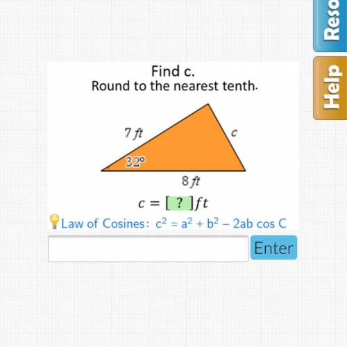Find c and round. (geometry)