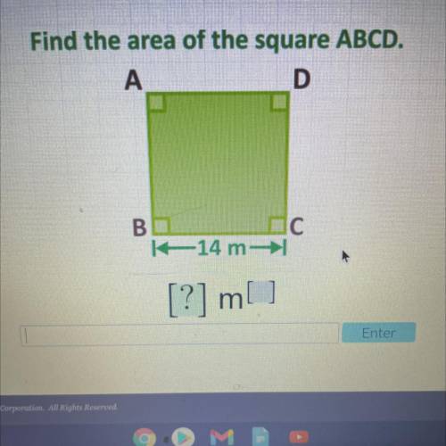 Find the area of the square ABCD.