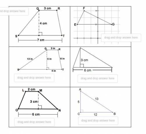 Find the area of each figure and label.
Please help