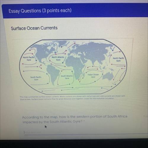 According to the map, how is the western portion of south africa impacted by the south atlantic gyr