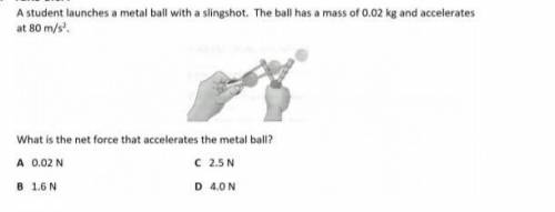 What is the net force that accelerates the metal ball?​