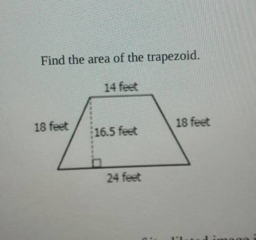 I need help finding the area to the trapezoid for geometry class :) ​