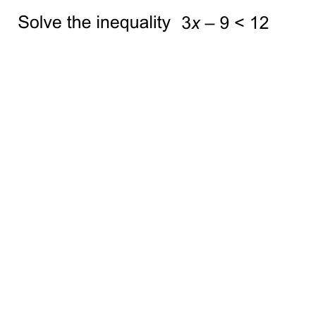 Solve the inequality 3x-9<12