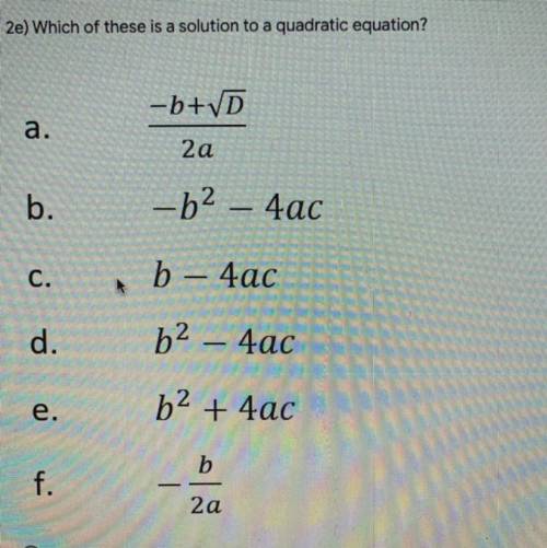 Which of these is a solution to a quadratic equations