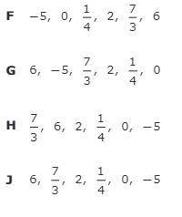 Which list of numbers is in order from greatest to least?