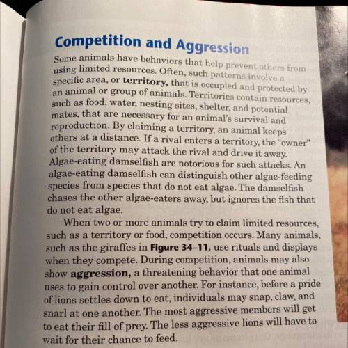 Describe what animals do during
competition.