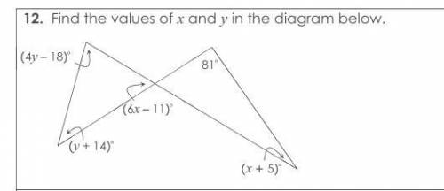 Find x and y please help me I dont feel like doing the proble thanks