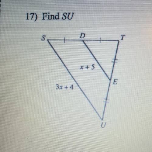 Triangle properties : Find SU