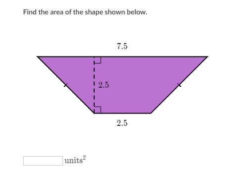 Please help quick! Find the area of the shape shown below.
\text{units}^2units 
2