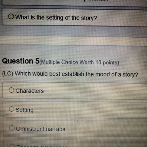 Which would best establish the mood of story