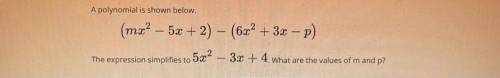 PLEASE HELP I NEED THE VALUES OF M AND P