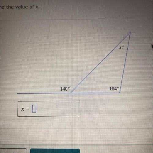 Please help me find the value of x