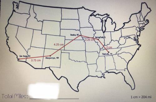 PLEASE HELP

We need to know total number of miles and 
we need to know the distance (in miles