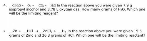 Quick, please help me solve these 3 chemistry problems! Will reward the brainliest! Please explain