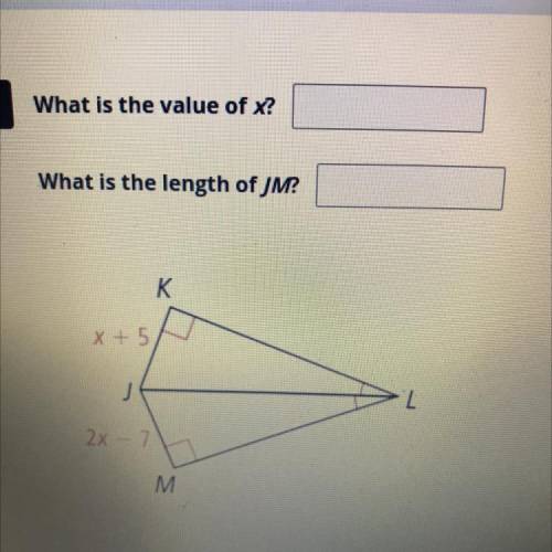 What is the Value of X
What is the Length of JM?