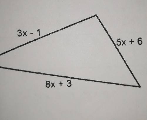 Find the perimeter of the given triangle triangle

please help ASAP !! an explanation on how to do