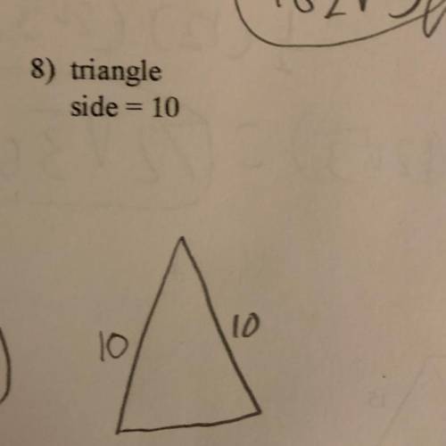 How to find area of the triangle with side