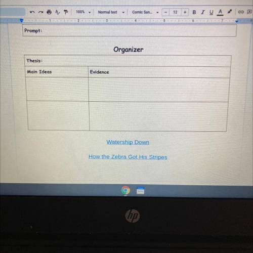 Make a Graphic organizer ￼in which you argue whether Frith or Zebra taught a

lesson more successf